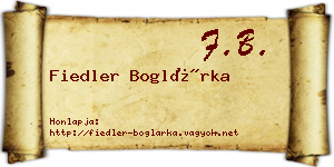 Fiedler Boglárka névjegykártya